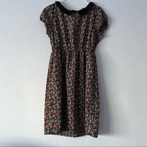 Forever21 Black Crochet Collar Floral Dress Medium